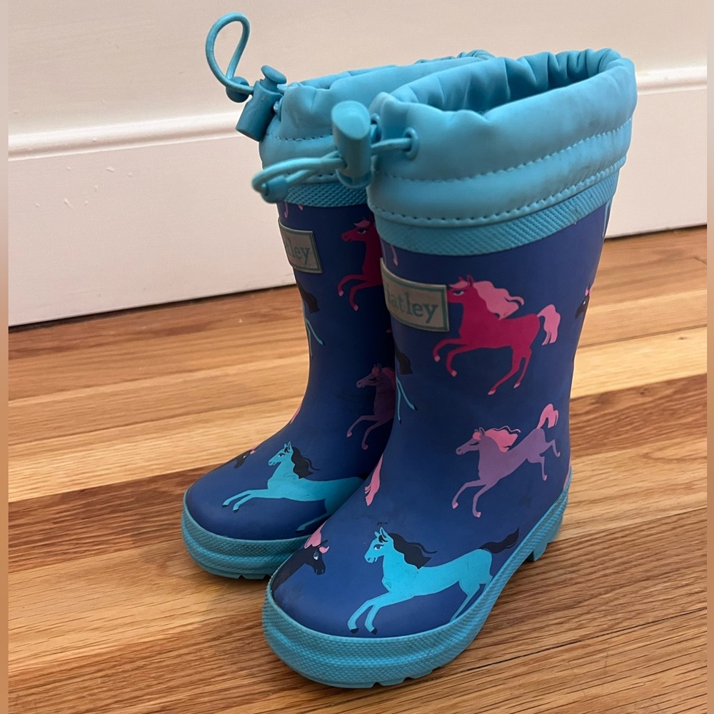 Hatley Blue & Pink Horse Insulated Boots